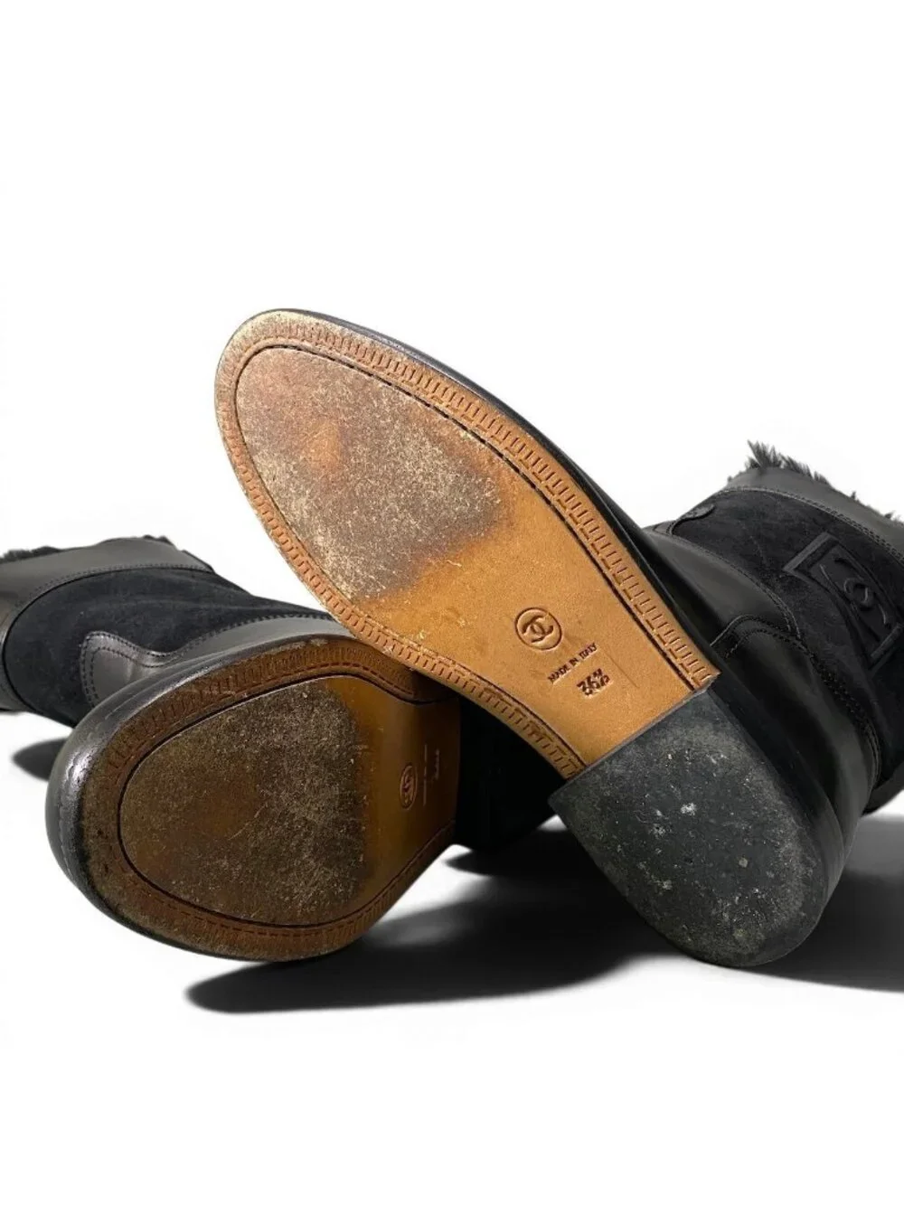 Chanel E8 Sports Back Zip Middle Boots 36.5 CC Logo - Picture 7 of 10